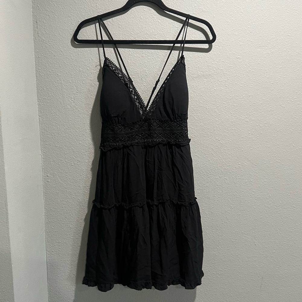 Black Lace-Trim Dress